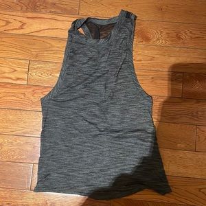 Gray Lululemon top with mesh cutout